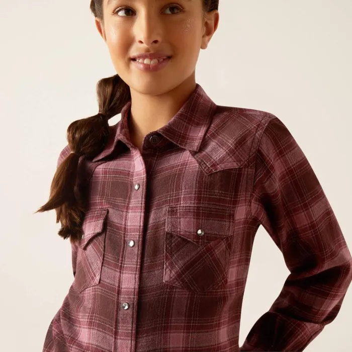 Kids Button Down Shirts Ariat Lucky Shirt Clove Brown
