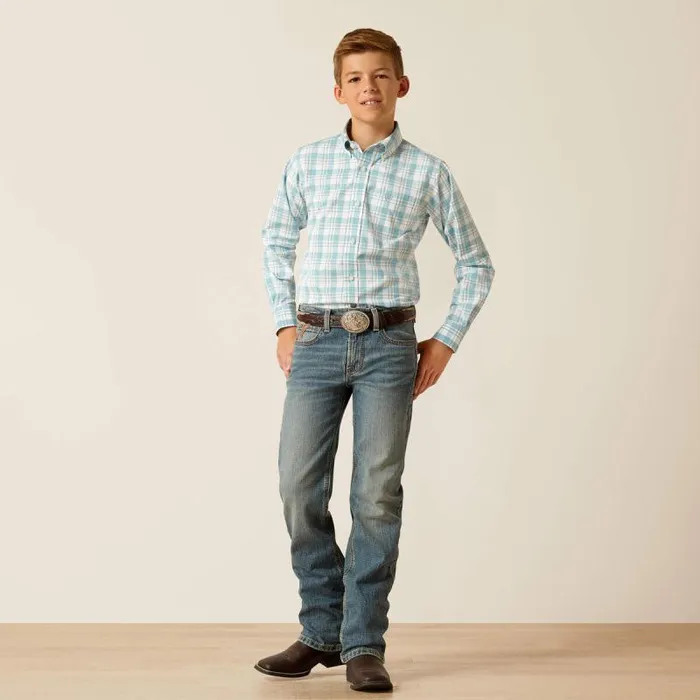 Kids Button Down Shirts Ariat Pro Series Edward Classic Fit Shirt Dark Blue Kids Button Down Shirts Ariat Pro Series Edward Classic Fit Shirt Dark Blue