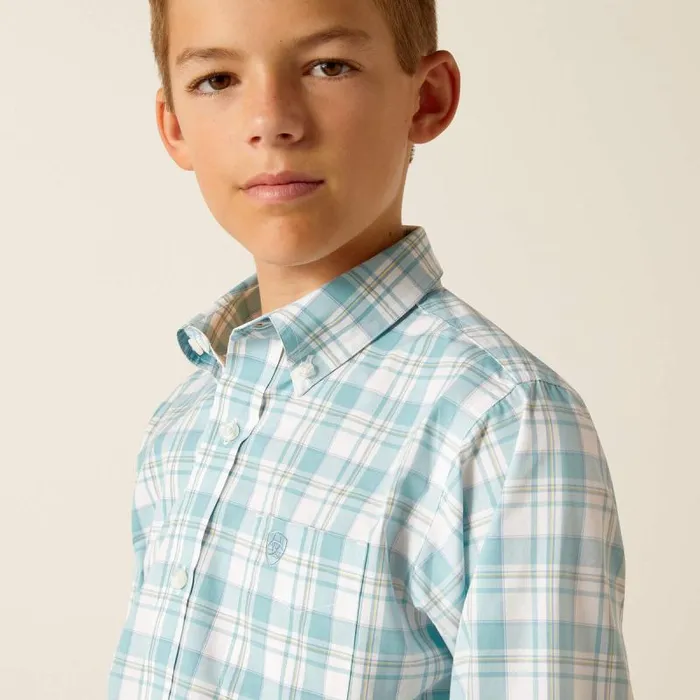 Kids Button Down Shirts Ariat Pro Series Edward Classic Fit Shirt Dark Blue Kids Button Down Shirts Ariat Pro Series Edward Classic Fit Shirt Dark Blue