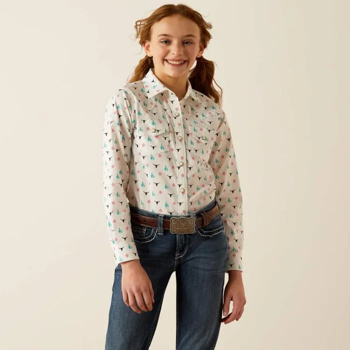 Kids Button Down Shirts Ariat Steer Garden Shirt Steer Garden