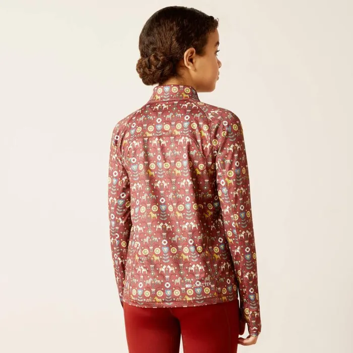Kids English Riding Clothing Ariat Lowell 20 14 Zip Baselayer Red Ochre Dala Horse