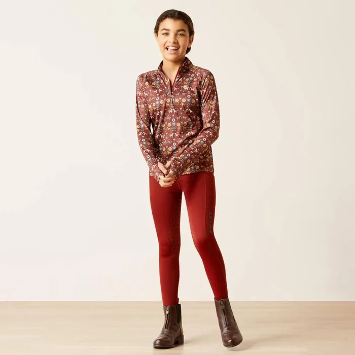 Kids English Riding Clothing Ariat Lowell 20 14 Zip Baselayer Red Ochre Dala Horse