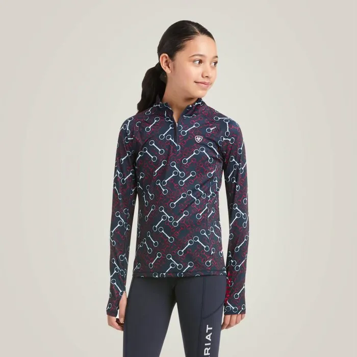 Kids English Riding Clothing Ariat Lowell 20 14 Zip Baselayer Team Print