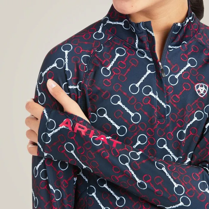 Kids English Riding Clothing Ariat Lowell 20 14 Zip Baselayer Team Print