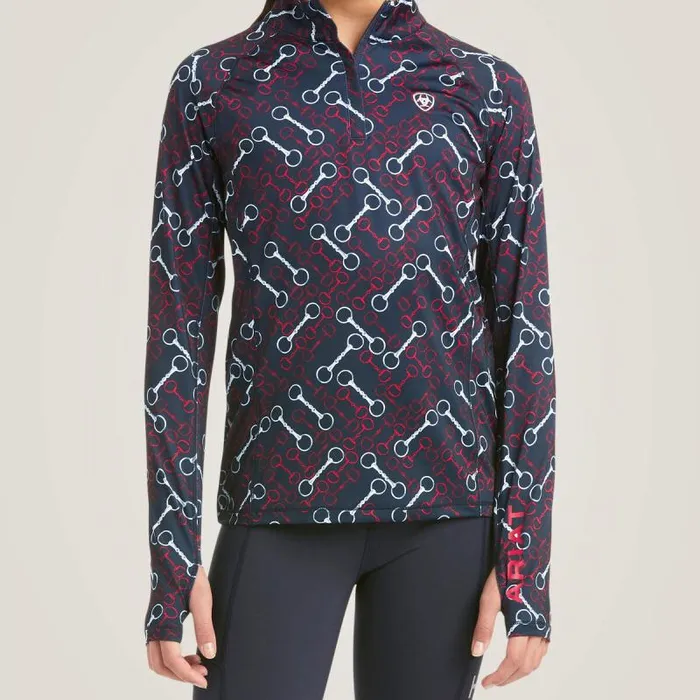 Kids English Riding Clothing Ariat Lowell 20 14 Zip Baselayer Team Print