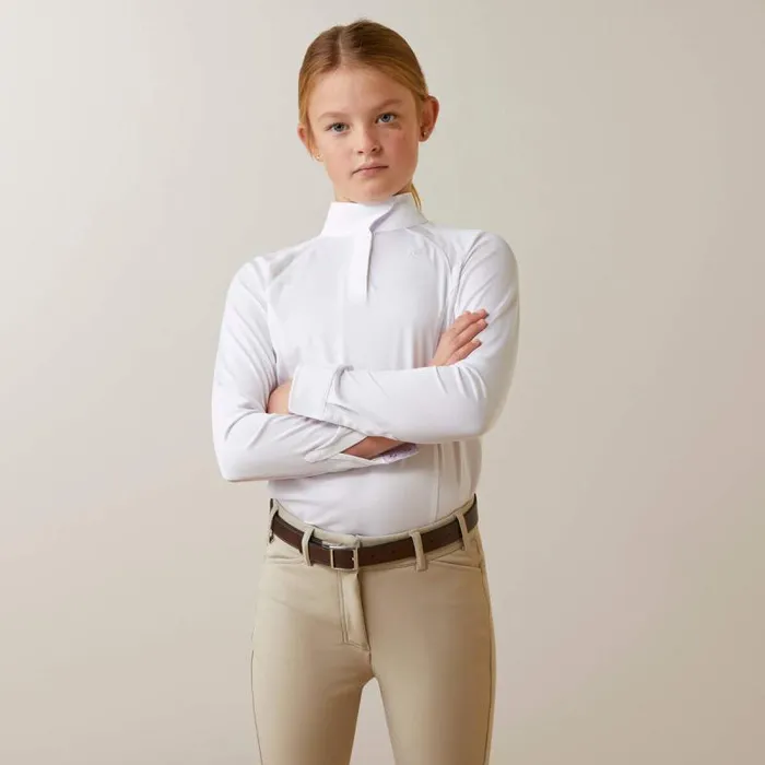 Kids English Riding Clothing Ariat Sunstopper Pro 20 Show Shirt White