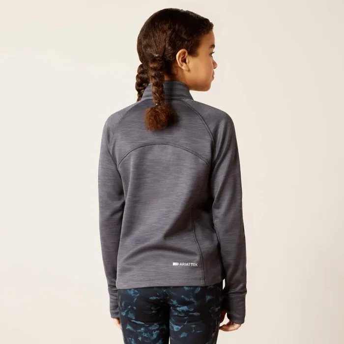 Kids English Riding Clothing Ariat TEK Team 12 Zip Sweatshirt Ebony Grey