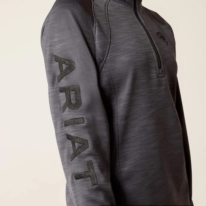 Kids English Riding Clothing Ariat TEK Team 12 Zip Sweatshirt Ebony Grey