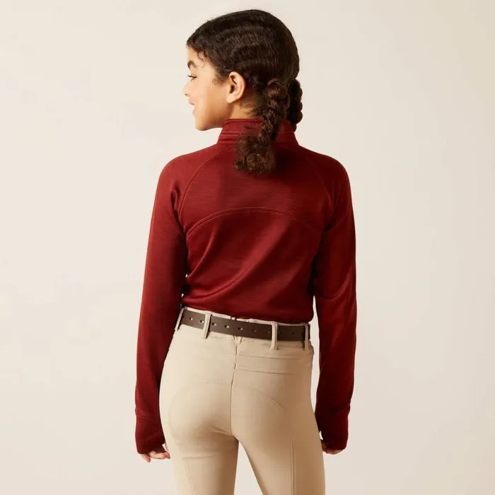 Kids English Riding Clothing Ariat TEK Team 12 Zip Sweatshirt Fired Brick