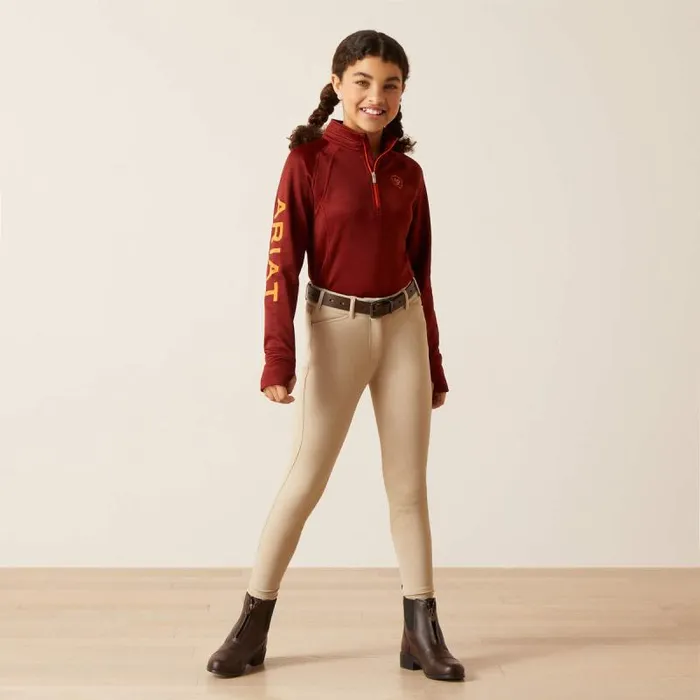 Kids English Riding Clothing Ariat TEK Team 12 Zip Sweatshirt Fired Brick