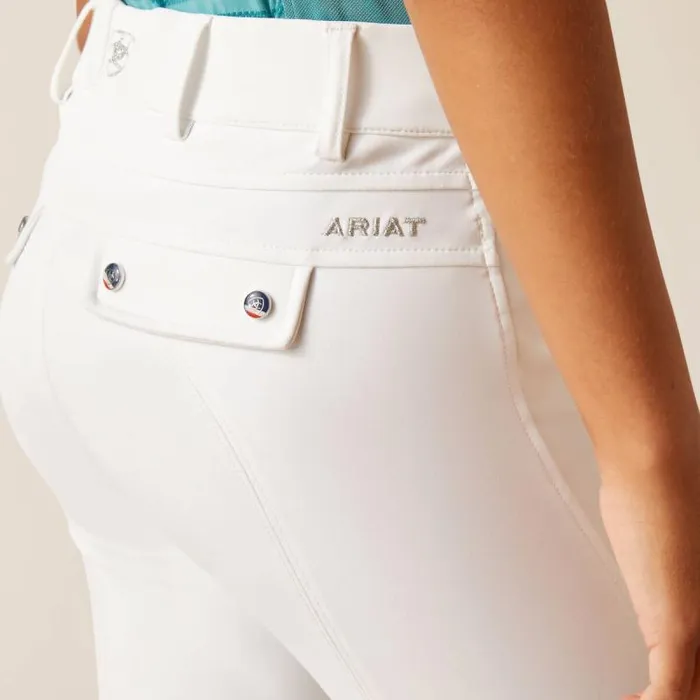 Kids English Riding Clothing Ariat Tri Factor Grip Knee Patch Breech White Kids English Riding Clothing Ariat Tri Factor Grip Knee Patch Breech White