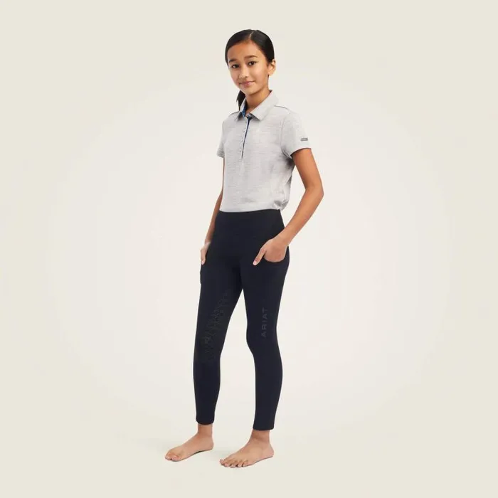 Kids English Riding Clothing Ariat Venture Thermal Half Grip Tight Black Kids English Riding Clothing Ariat Venture Thermal Half Grip Tight Black
