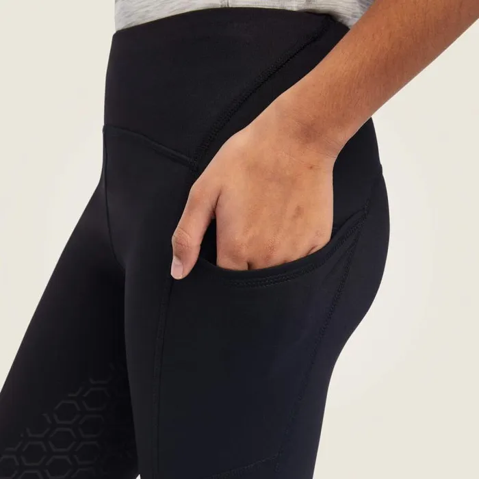 Kids English Riding Clothing Ariat Venture Thermal Half Grip Tight Black Kids English Riding Clothing Ariat Venture Thermal Half Grip Tight Black