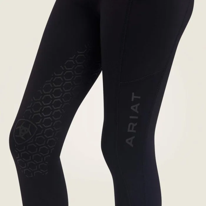 Kids English Riding Clothing Ariat Venture Thermal Half Grip Tight Black Kids English Riding Clothing Ariat Venture Thermal Half Grip Tight Black