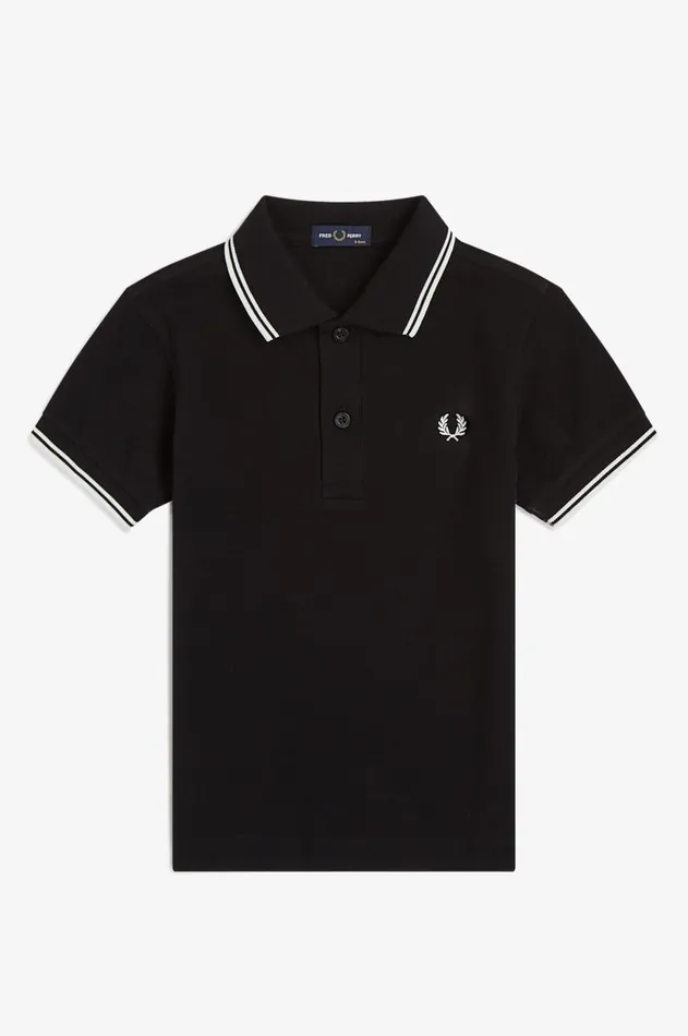 Kids Fred Perry Kids Twin Tipped Fred Perry Shirt Blackwhitewhite