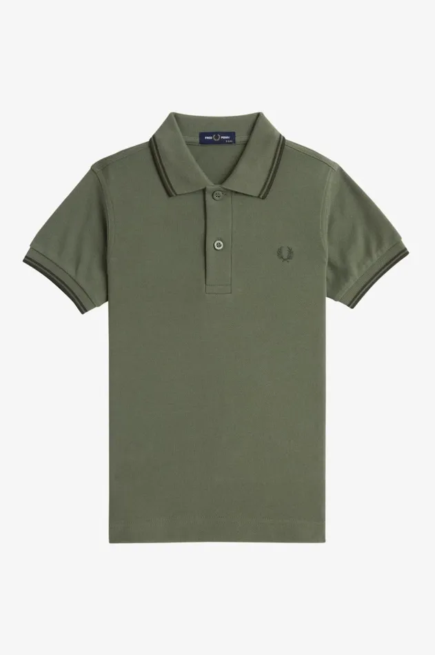 Kids Fred Perry Kids Twin Tipped Fred Perry Shirt Laurel Wreath Greennight Greennight Green