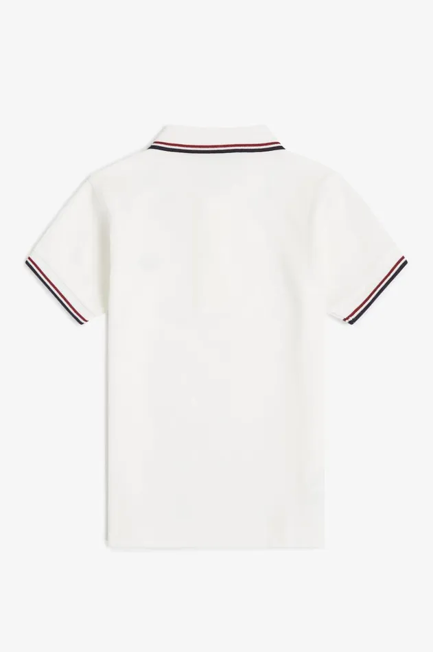 Kids Fred Perry Kids Twin Tipped Fred Perry Shirt Snow Whiteburnt Rednavy