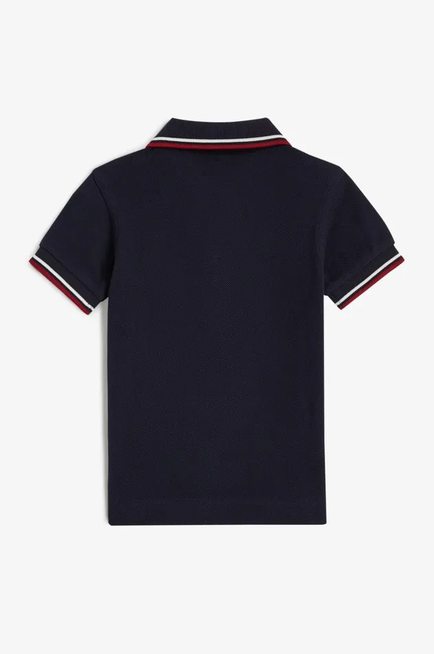 Kids Fred Perry My First Fred Perry Shirt Navysnow Whiteburnt Red