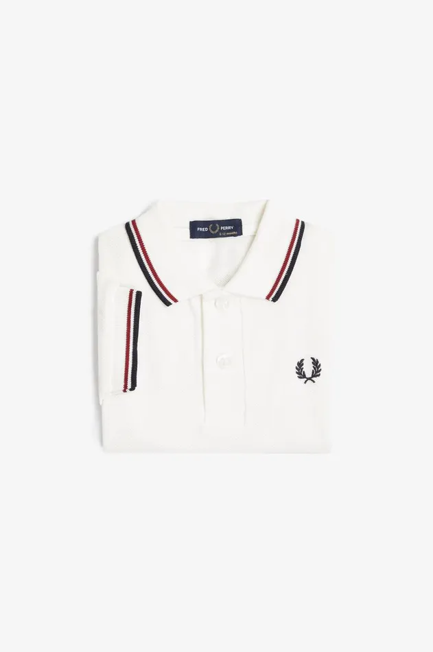 Kids Fred Perry My First Fred Perry Shirt Snow Whiteburnt Rednavy