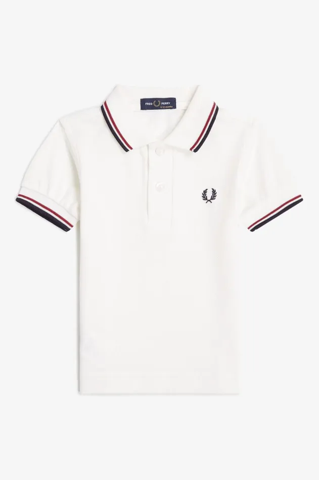 Kids Fred Perry My First Fred Perry Shirt Snow Whiteburnt Rednavy