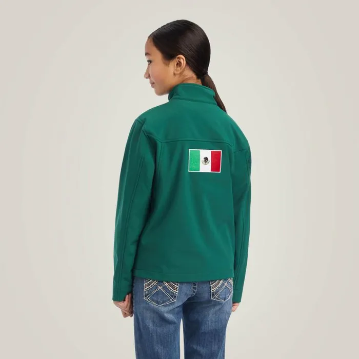 Kids Jackets and Vests Ariat New Team Softshell MEXICO Jacket Verde