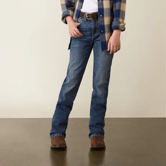 Kids Jeans Ariat B4 Relaxed Graysill Boot Cut Jean Nelson