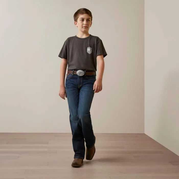 Kids Jeans Ariat B5 Slim Hansen Straight Jean Mineral Blue Kids Jeans Ariat B5 Slim Hansen Straight Jean Mineral Blue