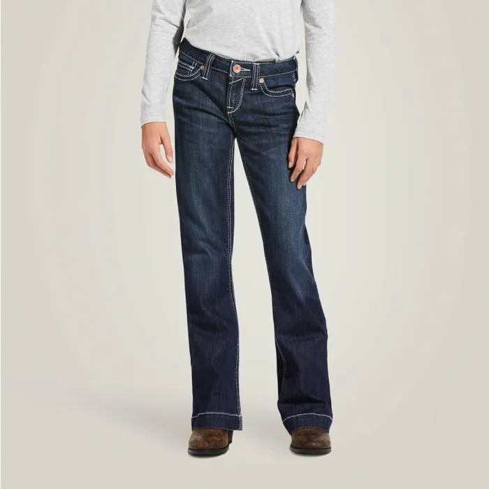 Kids Jeans Ariat Trouser Mid Rise Stretch Ella Wide Leg Jean Naomi