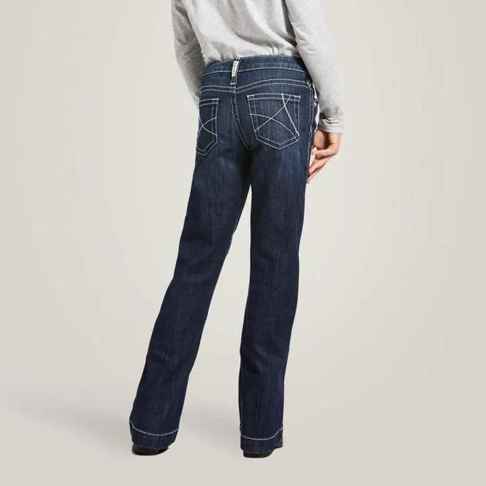 Kids Jeans Ariat Trouser Mid Rise Stretch Ella Wide Leg Jean Naomi