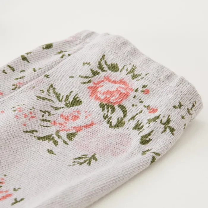 Kids Sale MONROW Elastic Waist Sweats With Floral Print Dove Grey Kids Sale MONROW Elastic Waist Sweats With Floral Print Dove Grey