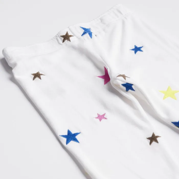 Kids Sale MONROW Embroidered Color Stars Elastic Waist Sweats Natural