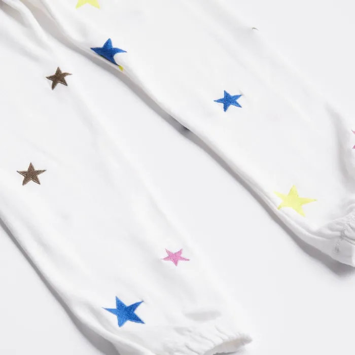 Kids Sale MONROW Embroidered Color Stars Elastic Waist Sweats Natural