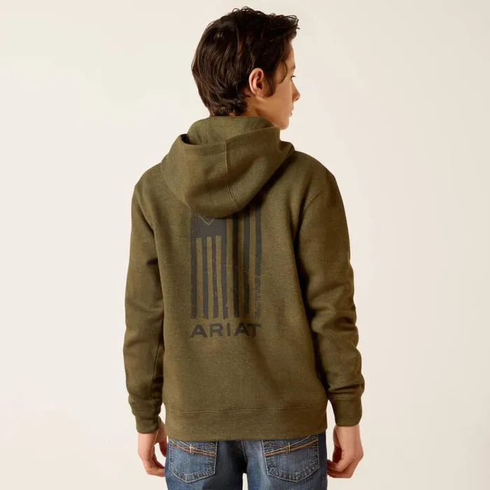 Kids Sweatshirts and Hoodies Ariat Faded Hoodie Brine Olive