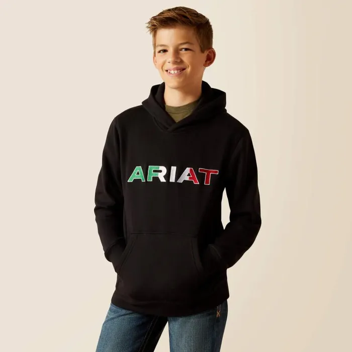 Kids Sweatshirts and Hoodies Ariat Mexico Hoodie Black