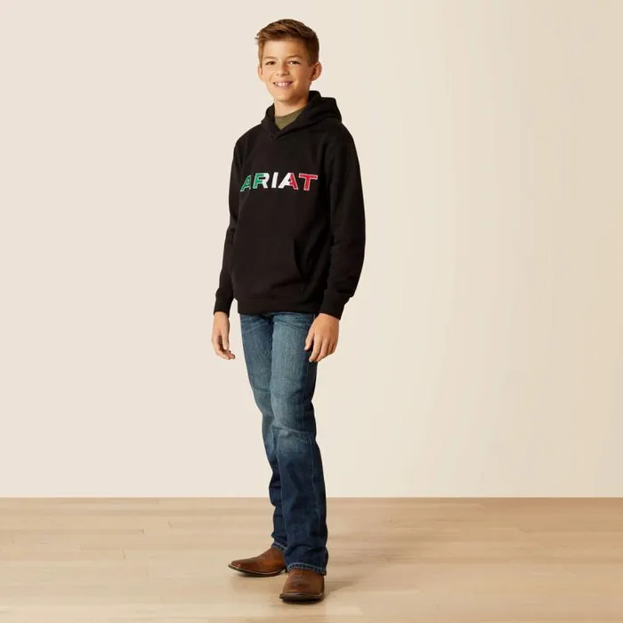 Kids Sweatshirts and Hoodies Ariat Mexico Hoodie Black Kids Sweatshirts and Hoodies Ariat Mexico Hoodie Black