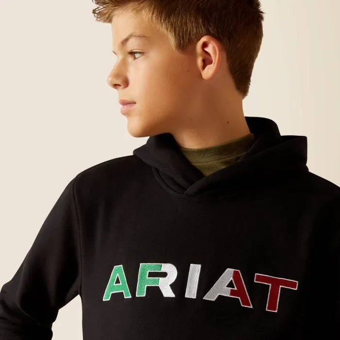 Kids Sweatshirts and Hoodies Ariat Mexico Hoodie Black Kids Sweatshirts and Hoodies Ariat Mexico Hoodie Black