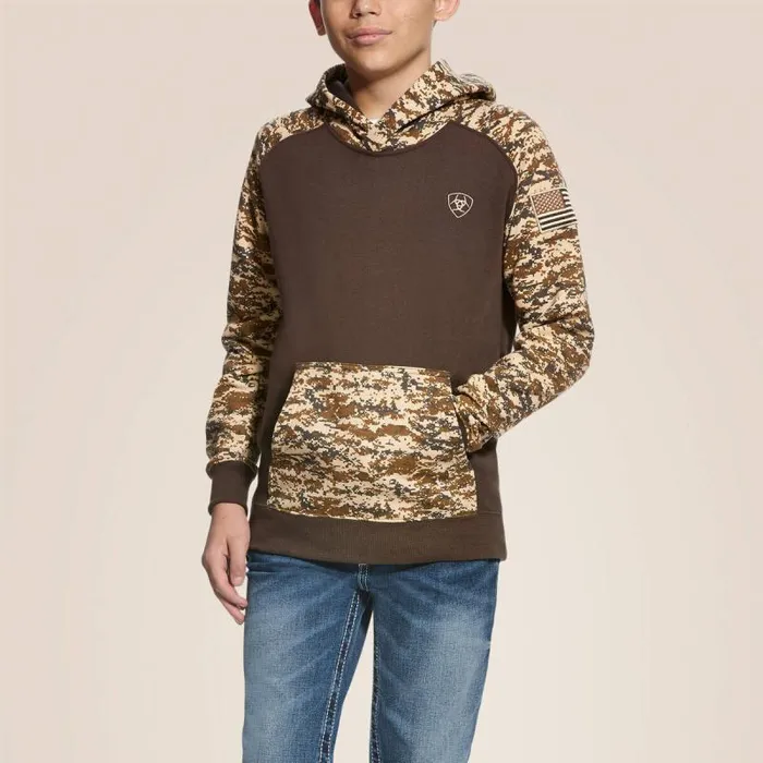 Kids Sweatshirts and Hoodies Ariat Patriot Hoodie Desert Digi Camo