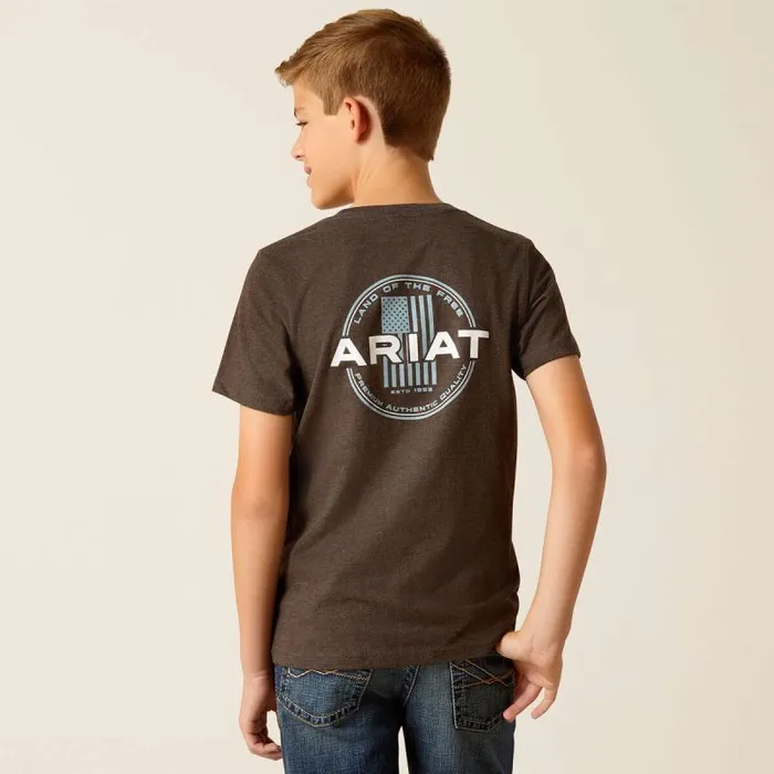 Kids TShirts and Polos Ariat Ariat Roundabout TShirt Charcoal Heather Kids TShirts and Polos Ariat Ariat Roundabout TShirt Charcoal Heather