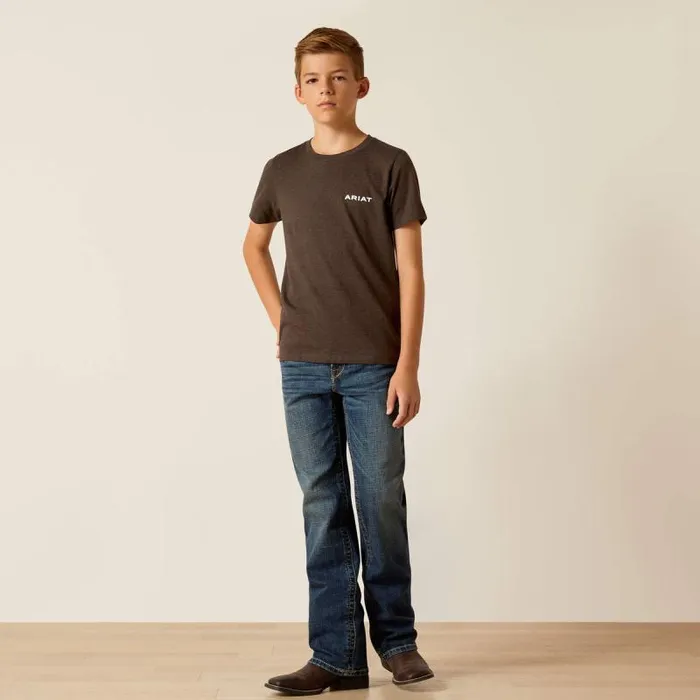 Kids TShirts and Polos Ariat Ariat Roundabout TShirt Charcoal Heather Kids TShirts and Polos Ariat Ariat Roundabout TShirt Charcoal Heather