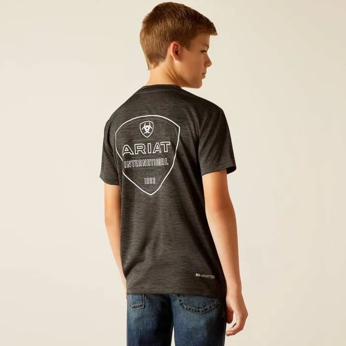 Kids TShirts and Polos Ariat Charger Ariat Crestline TShirt Charcoal