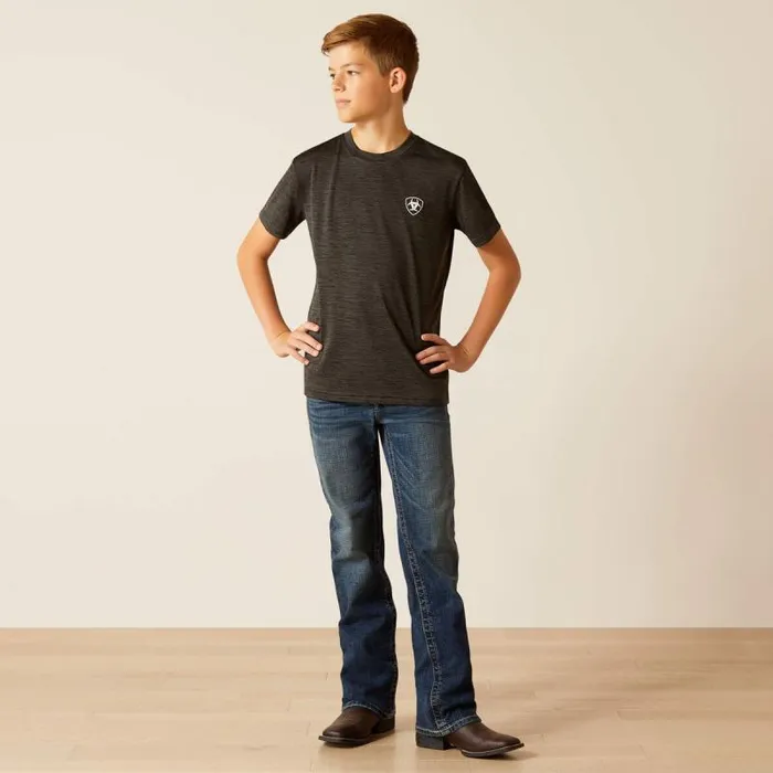 Kids TShirts and Polos Ariat Charger Ariat Crestline TShirt Charcoal