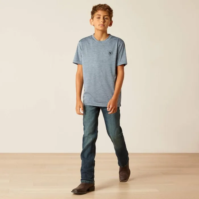 Kids TShirts and Polos Ariat Charger Ariat Spirited TShirt Newsboy Blue Kids TShirts and Polos Ariat Charger Ariat Spirited TShirt Newsboy Blue