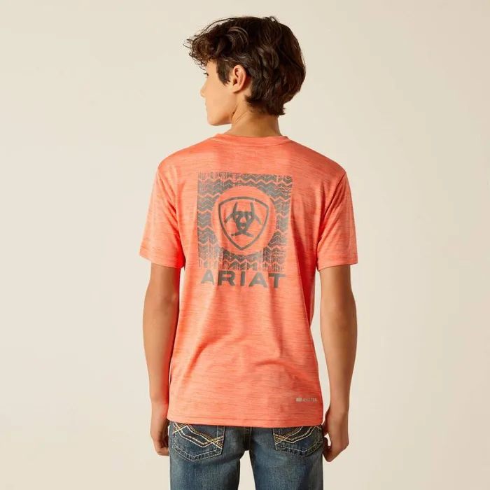 Kids TShirts and Polos Ariat Charger Ariat SW Shield TShirt Hot Coral