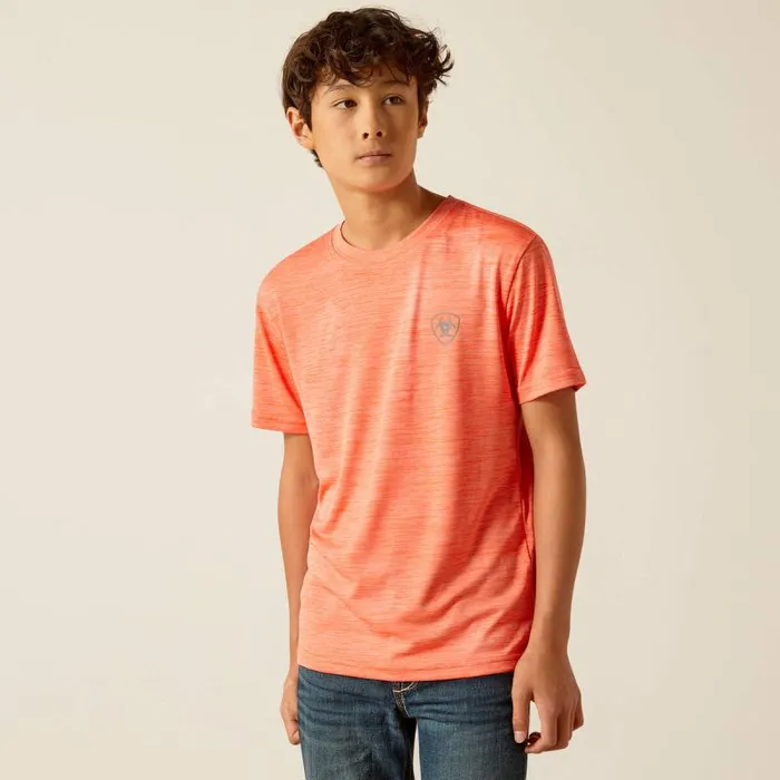 Kids TShirts and Polos Ariat Charger Ariat SW Shield TShirt Hot Coral