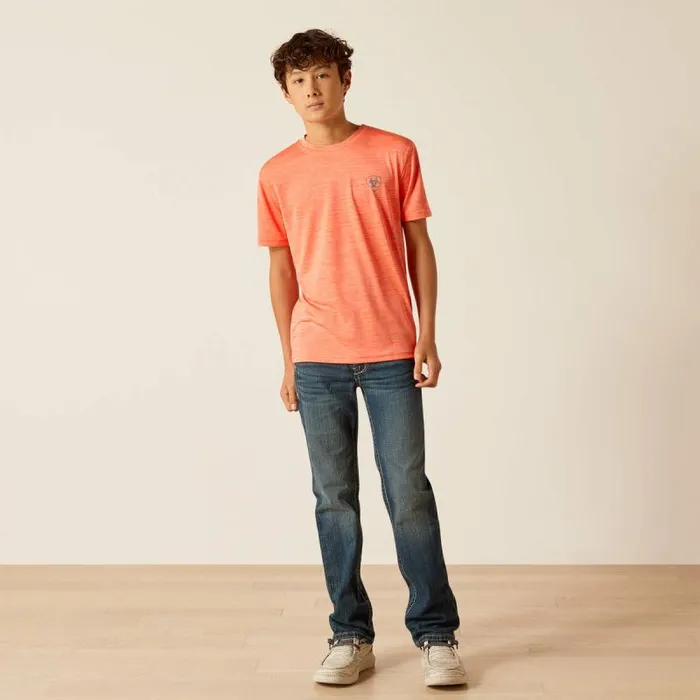 Kids TShirts and Polos Ariat Charger Ariat SW Shield TShirt Hot Coral
