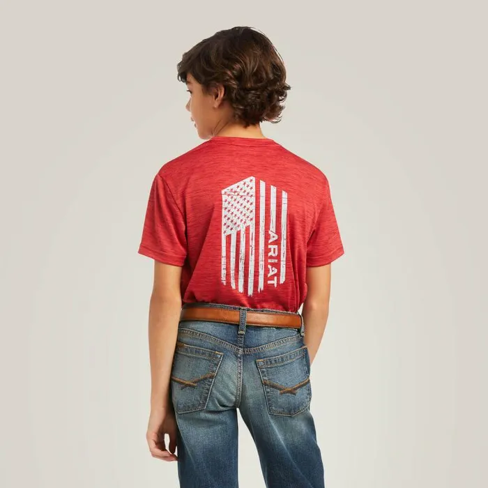 Kids TShirts and Polos Ariat Charger Vertical Flag Tee Scooter