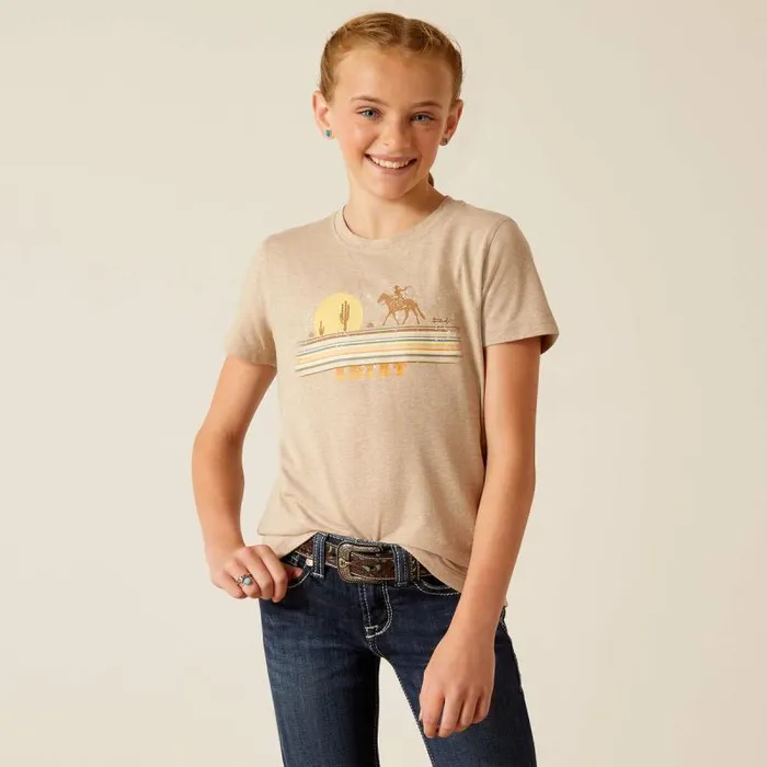 Kids TShirts and Polos Ariat Cowgirl Desert TShirt Oatmeal Heather