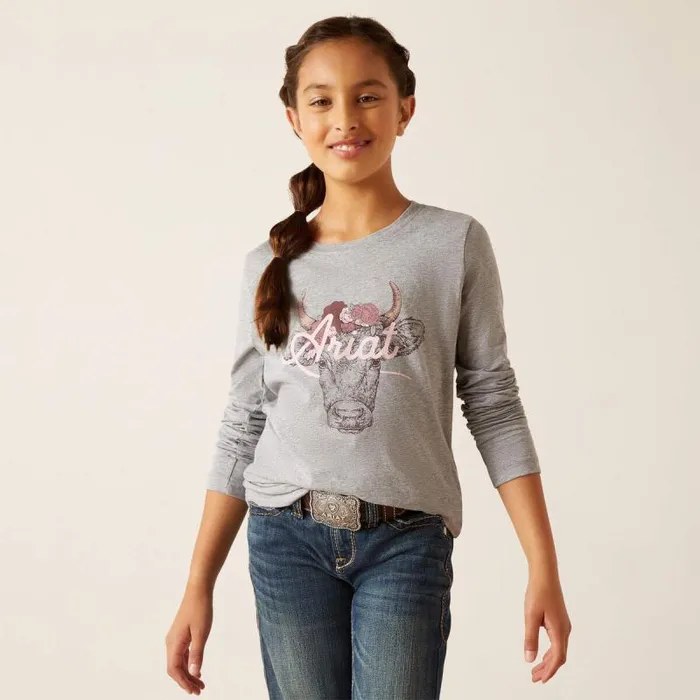 Kids TShirts and Polos Ariat Fawna TShirt Heather Grey