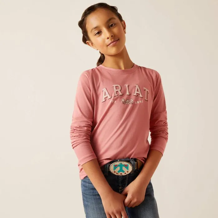 Kids TShirts and Polos Ariat Flora Shirt Dusty Rose