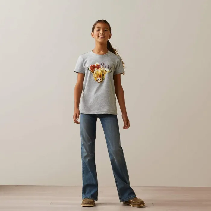 Kids TShirts and Polos Ariat Highlander Rose Heather Grey Kids TShirts and Polos Ariat Highlander Rose Heather Grey